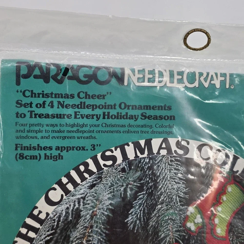 Paragon Needlecraft Christmas Cheer Ornament Kit 6310 Vintage 1978 Set of 4 Red